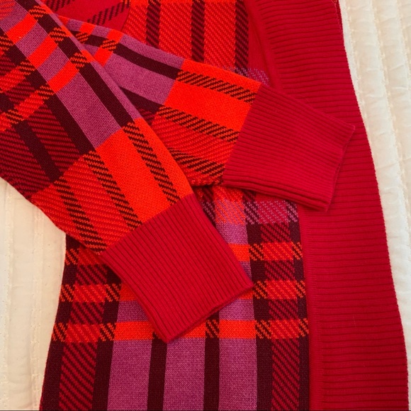 Isaac Mizrahi Plaid Open Cardigan Size M - Picture 5 of 6